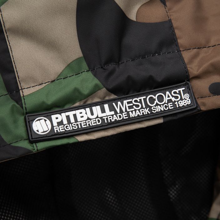 Férfi Pitbull West Coast Athletic kapucnis nylon woodland camo kabát 12