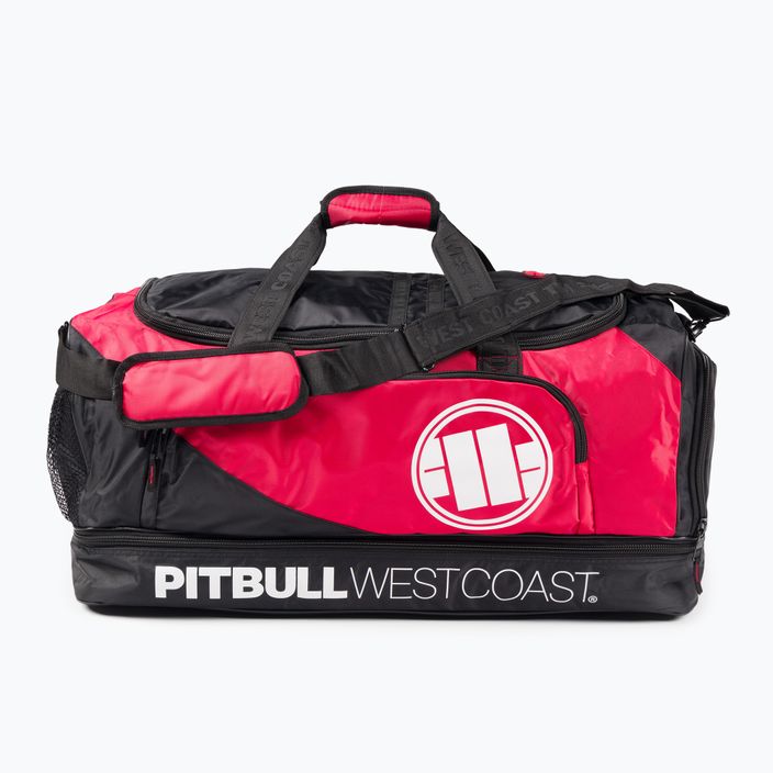 Férfi edzőtáska Pitbull West Coast Big Logo TNT black/red
