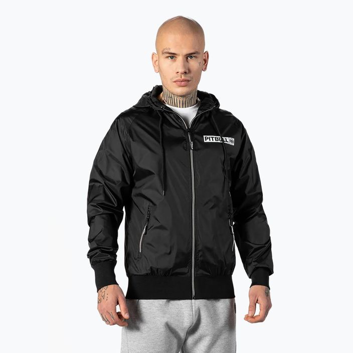 Férfi kabát Pitbull West Coast Athletic Logo Hooded Nylon black