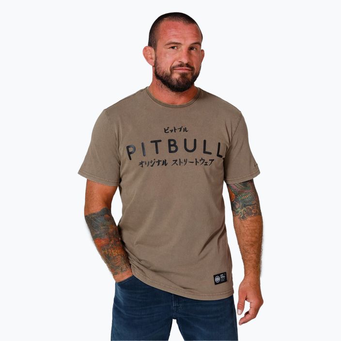 Pitbull West Coast Bravery férfi póló prérifarkas barna