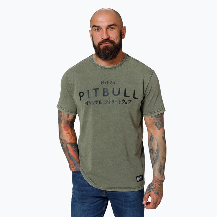 Pitbull West Coast férfi Bravery oliva színű póló