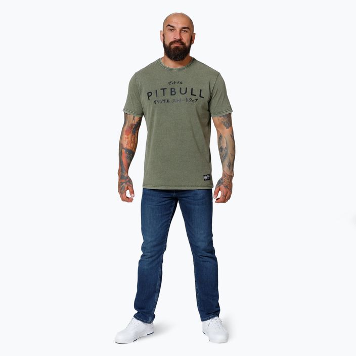 Pitbull West Coast férfi Bravery oliva színű póló 2