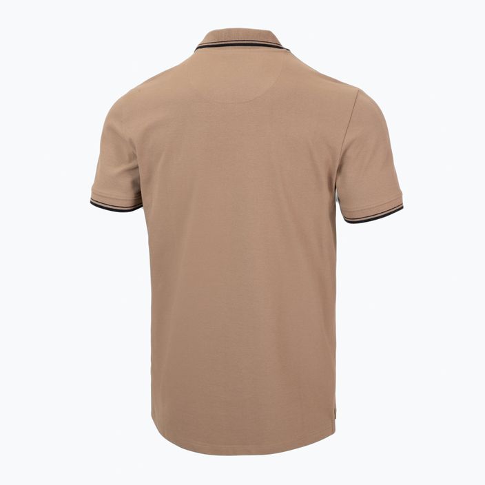 Pitbull West Coast Polo Pique Stripes Regular coyote brown férfi galléros póló 5