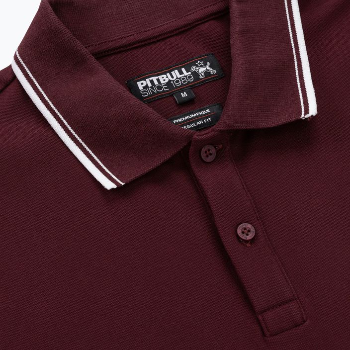 Pitbull West Coast Polo Pique Stripes Regular burgundy férfi galléros póló 6