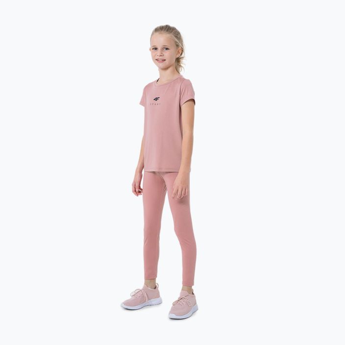 Gyermek leggings 4F HJZ22-JSPDF002 rózsaszín HJZ22-JSPDF002 pink 2