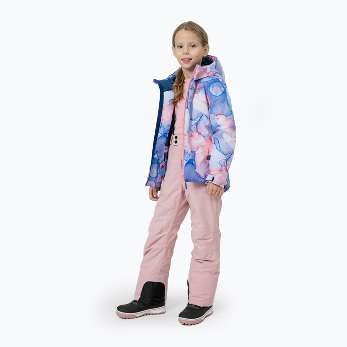 Gyermek sí kabát 4F kék-rózsaszín HJZ22-JKUDN002 2