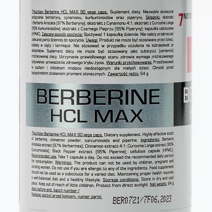 Berberine HCL MAX 7Nutrition emésztéstámogató 90 kapszula 7Nu000461 2