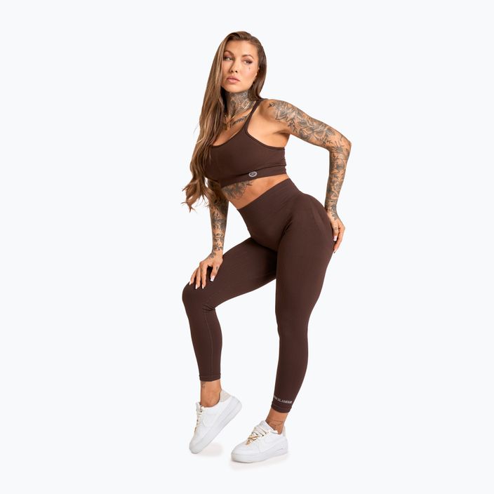 Női edző leggings Gym Glamour Push Up 2.0 csokoládé 2