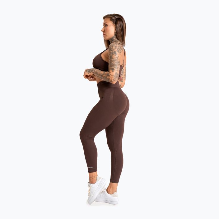 Női edző leggings Gym Glamour Push Up 2.0 csokoládé 4