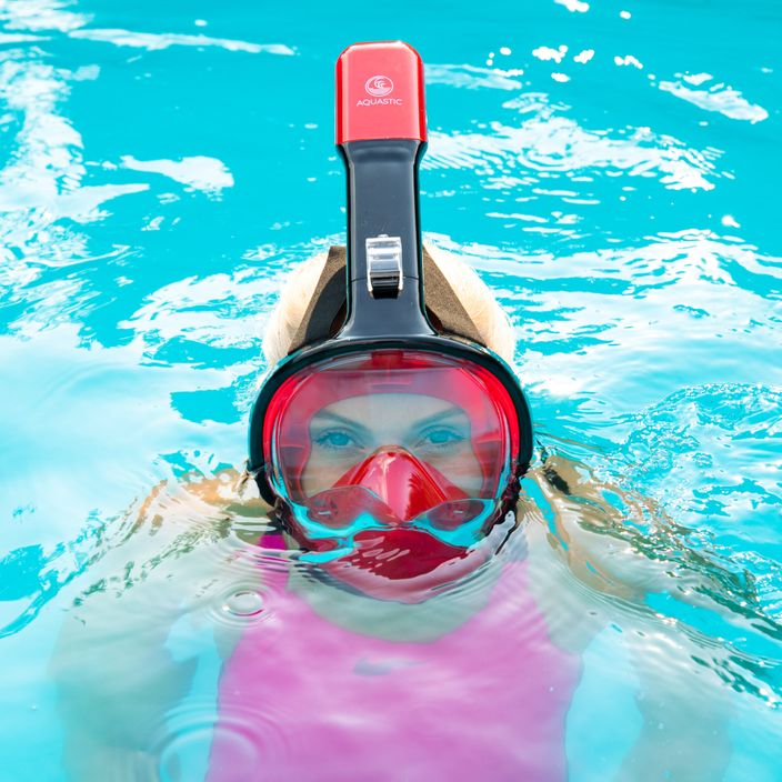 AQUASTIC piros teljes arcú snorkeling maszk SMA-01SC 9