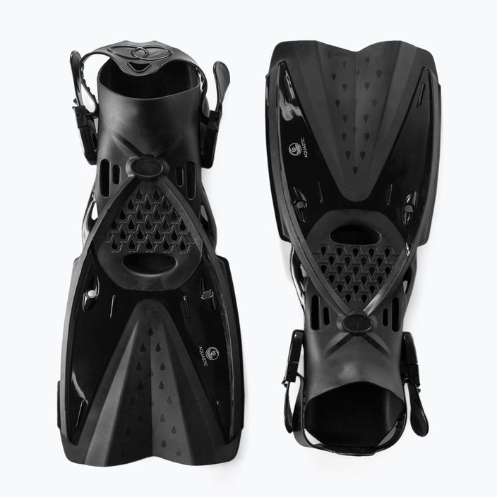 AQUASTIC fekete snorkeling szett Fullface Maszk + Uszony SMFA-01SC 3