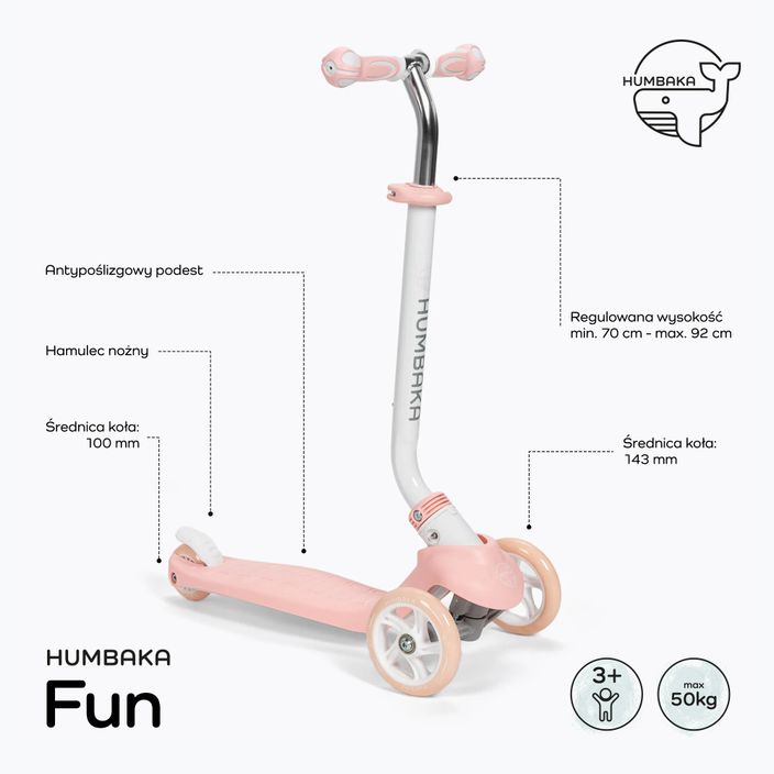HUMBAKA Fun rózsaszín gyerek roller KS001 2
