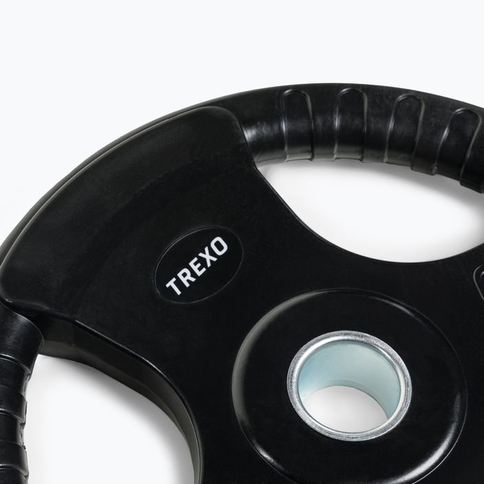 TREXO fekete gumírozott öntöttvas súlyzótárcsa 20 kg RW20 3