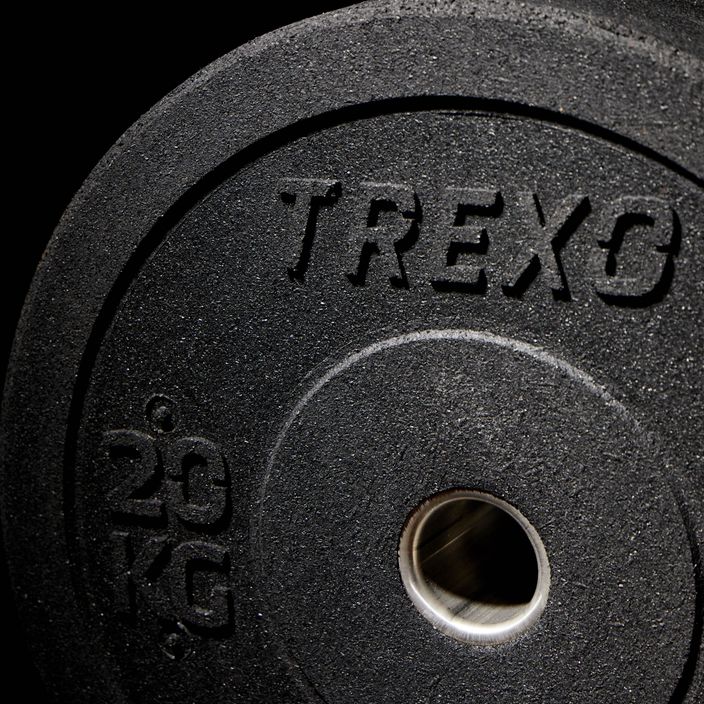 TREXO fekete bumper olimpiai súlytárcsa 20 kg TRX-BMP020 5