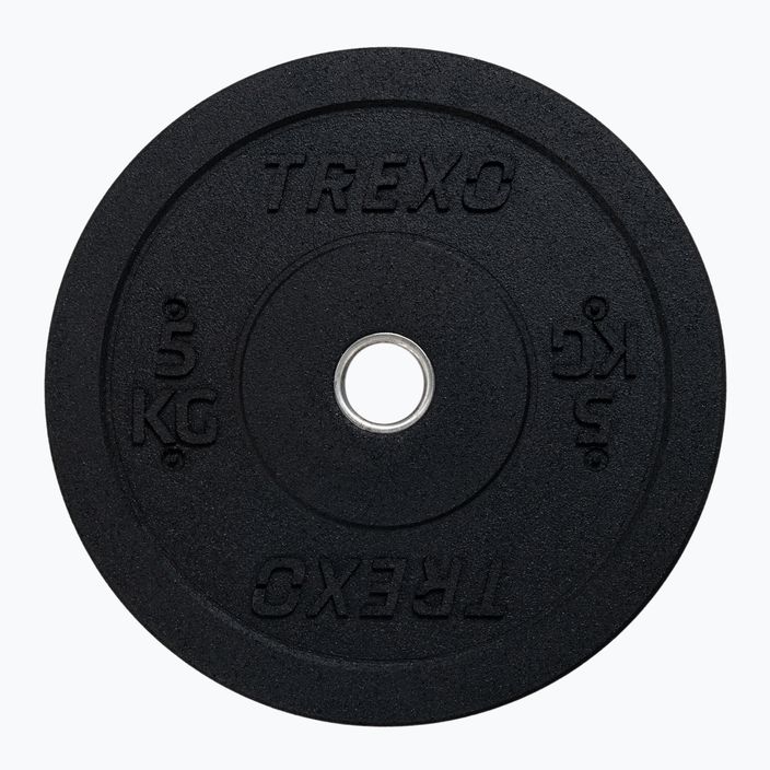TREXO fekete bumper olimpiai súlytárcsa 5 kg TRX-BMP005 6