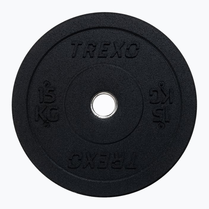 TREXO fekete bumper olimpiai súlytárcsa 15 kg TRX-BMP015 6
