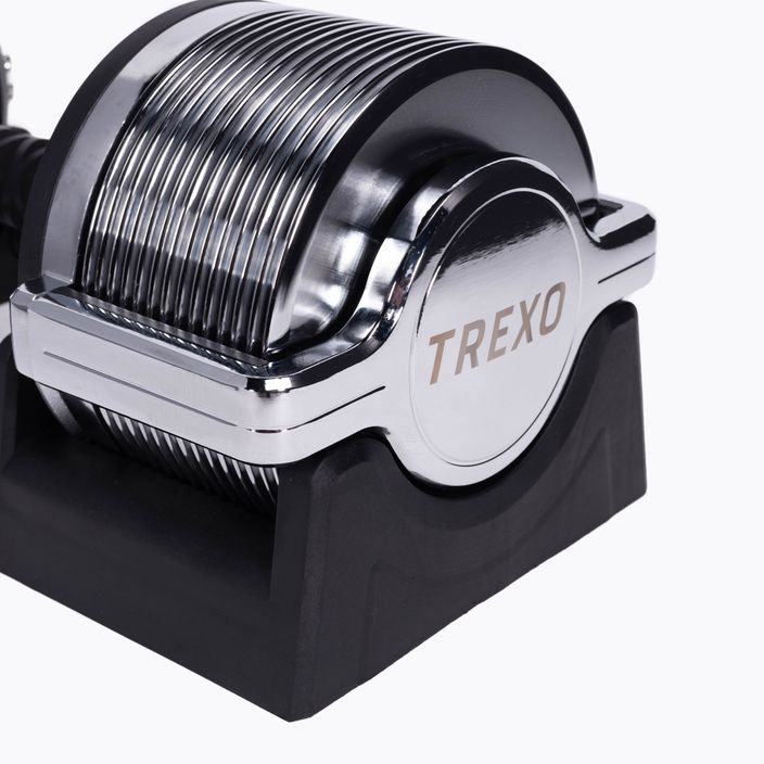 TREXO TRX-AD32C állítható súlyzó 3-32 kg, ezüst színű 4
