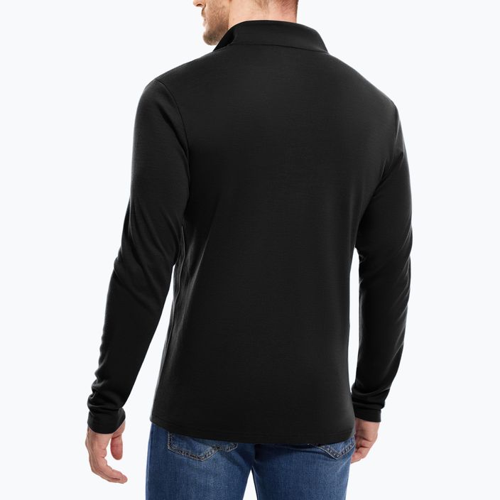 Férfi thermo pulóver WOOLCANO Merino TOP0544 fekete 2