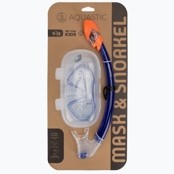 AQUASTIC Shelly gyermek snorkeling szett maszk + snorkel sötétkék 9