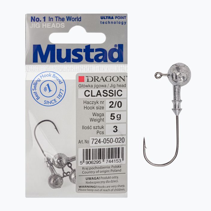 Mustad Classic jigfej 3 db. 2/0 ezüst PDF-724-050-020