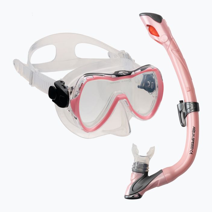 AQUA-SPEED Enzo + Evo baba snorkel szett rózsaszín 604