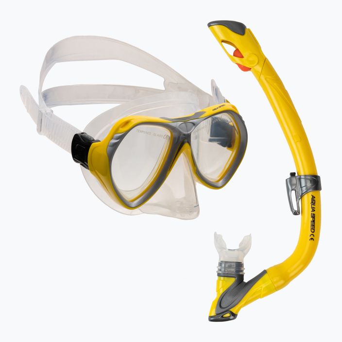 AQUA-SPEED Aura + Evo maszk + snorkel baby szett sárga 605