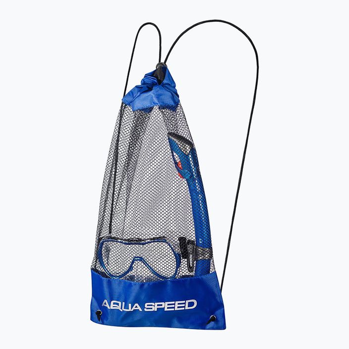 AQUA-SPEED búvárszett Enzo + Evo maszk + snorkel + táska kék 4