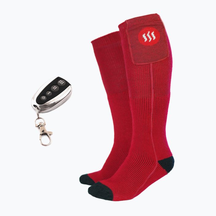 Glovii GQ3 fűthető zokni távirányítóval piros színű