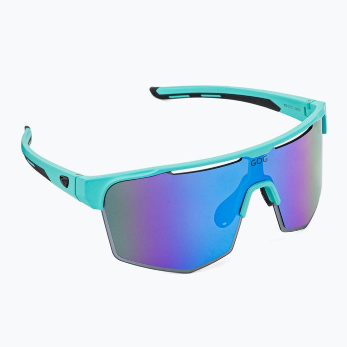GOG Athena matt türkiz / fekete / polikromatikus fehér-kék kerékpáros szemüveg E508-2