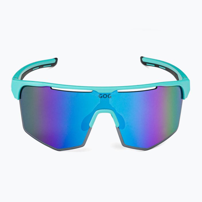 GOG Athena matt türkiz / fekete / polikromatikus fehér-kék kerékpáros szemüveg E508-2 3