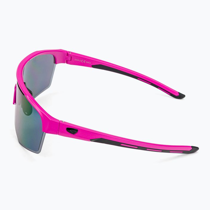 GOG Athena matt neon rózsaszín / fekete / többszínű fehér-kék kerékpáros szemüveg E508-3 4