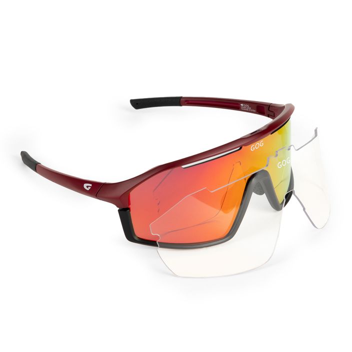 GOG kerékpáros szemüveg Odyss matt bordó / fekete / polikromatikus piros E605-4