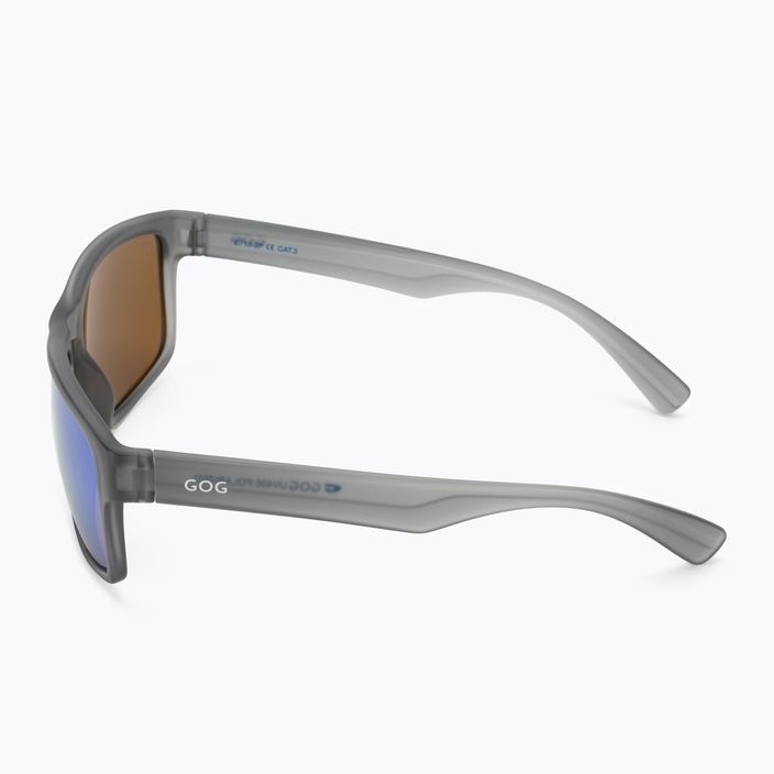 GOG Logan divat matt kristályszürke / polikromatikus fehér-kék napszemüveg E713-2P 4