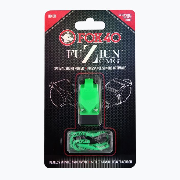 Fox 40 Fuzion CMG neon green síp zsinórral 4