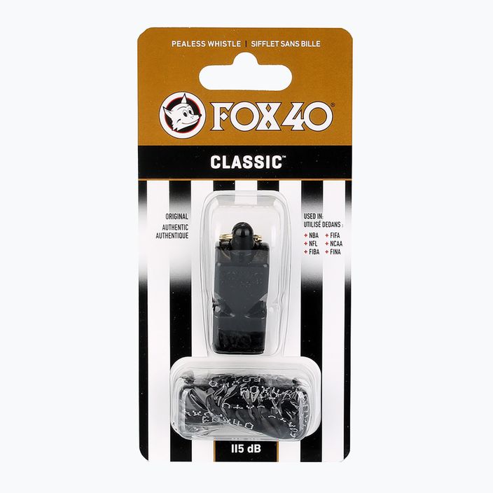 Fox 40 Classic Official black síp zsinórral 4