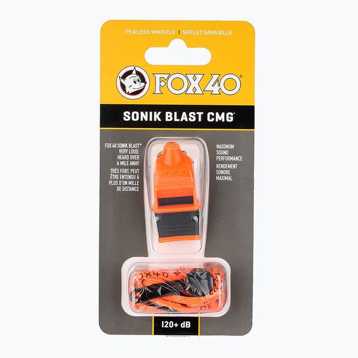 Fox 40 Sonik Blast CMG narancssárga/fekete zsinórral ellátott síp 2