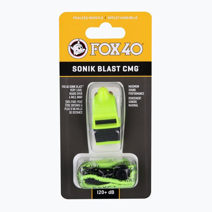 Fox 40 Sonik Blast CMG neon yellow/black síp zsinórral 2