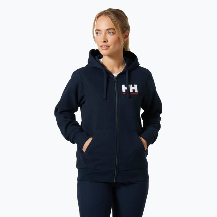 Női Helly Hansen HH Logo Full Zip Hoodie 2.0 navy