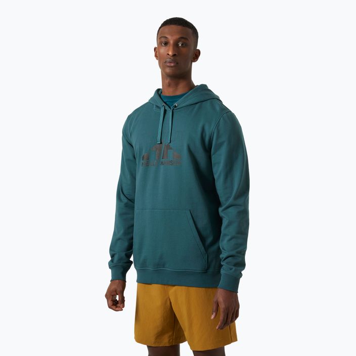 Férfi Helly Hansen Nord Graphic Pull Over Hoodie dark creek sötét patak