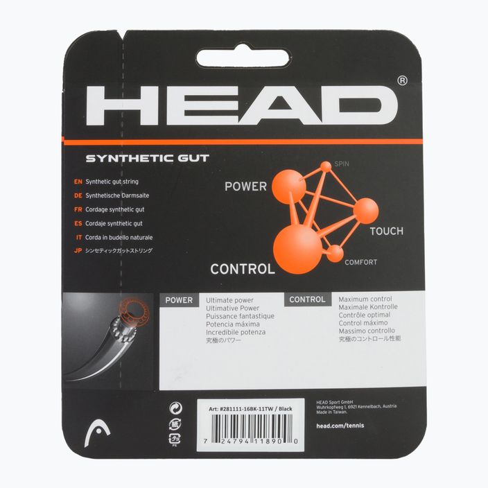 HEAD Synthetic Gut teniszhúr fekete 281111 2