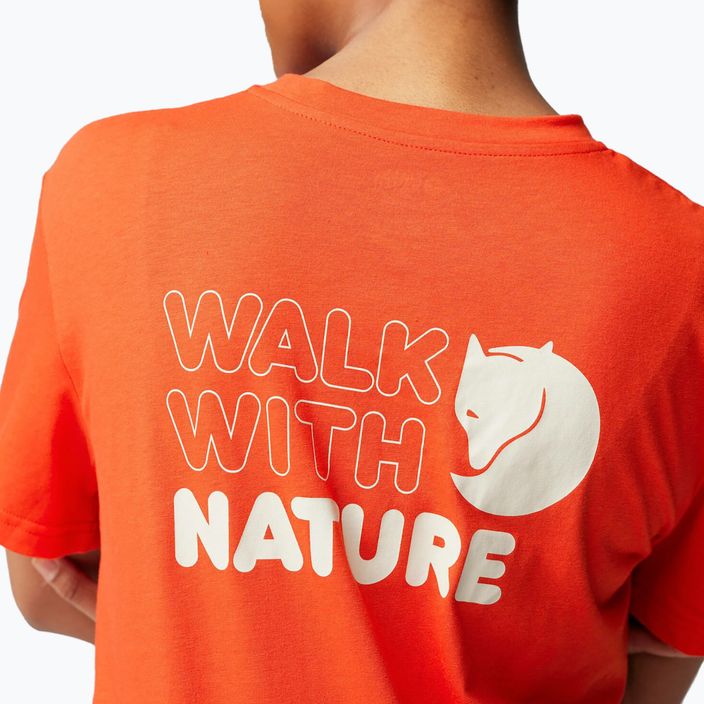 Női póló Fjällräven Walk With Nature flame orange 5