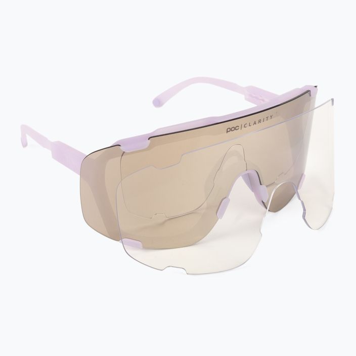 Kerékpáros szemüveg POC Devour purple quartz translucent/clarity road silver