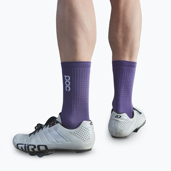 Kerékpáros zokni POC Flair Mid purple amethyst/hydrogen white 4