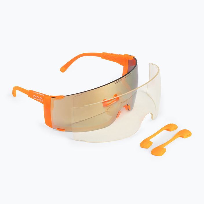 Kerékpáros szemüveg POC Propel fluorescent orange translucent/clarity road gold