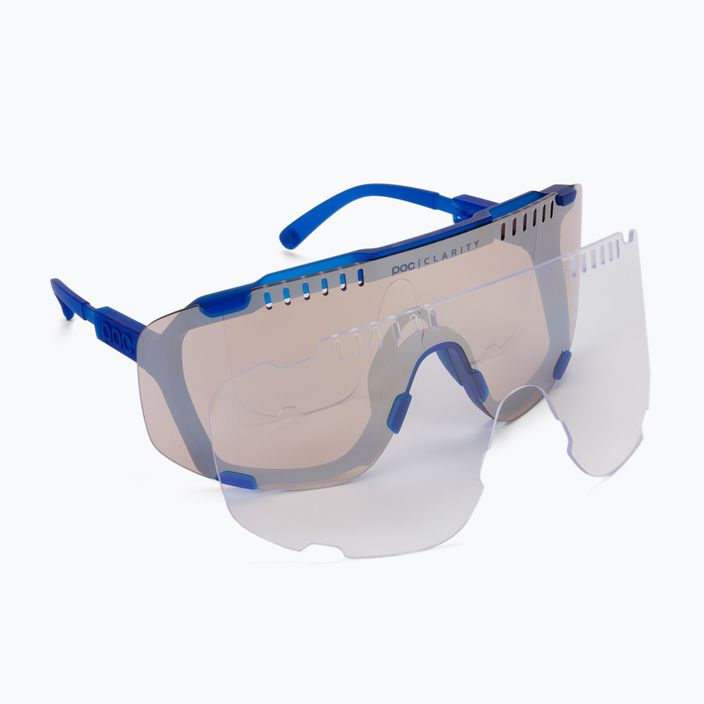 Kerékpáros szemüveg POC Devour opal blue translucent/clarity trail silver
