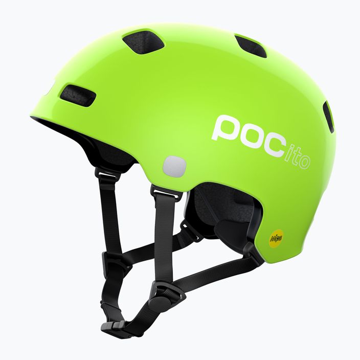 Gyermek biciklis sisak POC Pocito Crane MIPS fluoreszkáló sárga/zöld 9