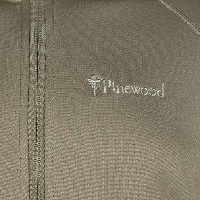 Férfi Pinewood Finnveden Hoodie közép khaki trekking melegítő pulóver 3