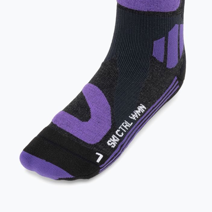 X-Socks Ski Control 4.0 sí zokni szén melange/lila sí zokni 3