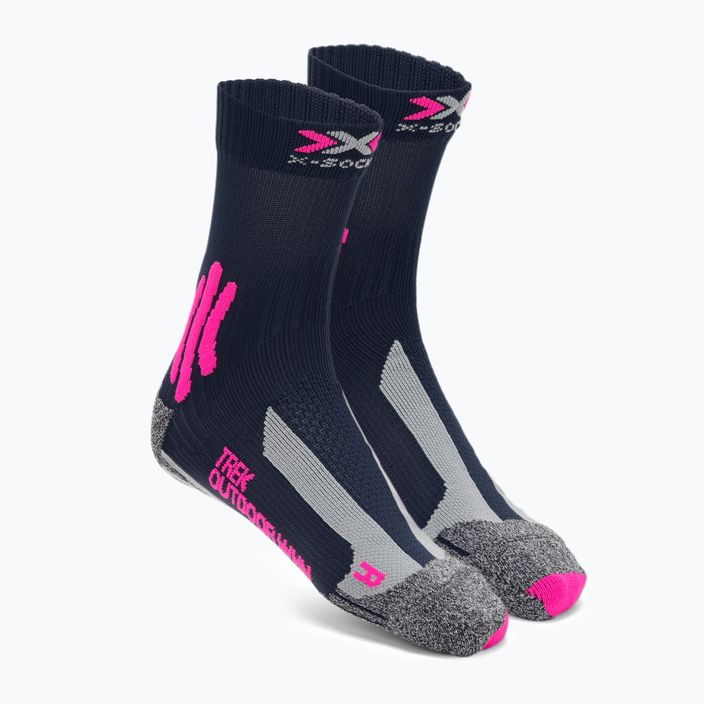 Női trekking zokni X-Socks Trek Outdoor éjkék/rózsaszín/lt szürke melangéval