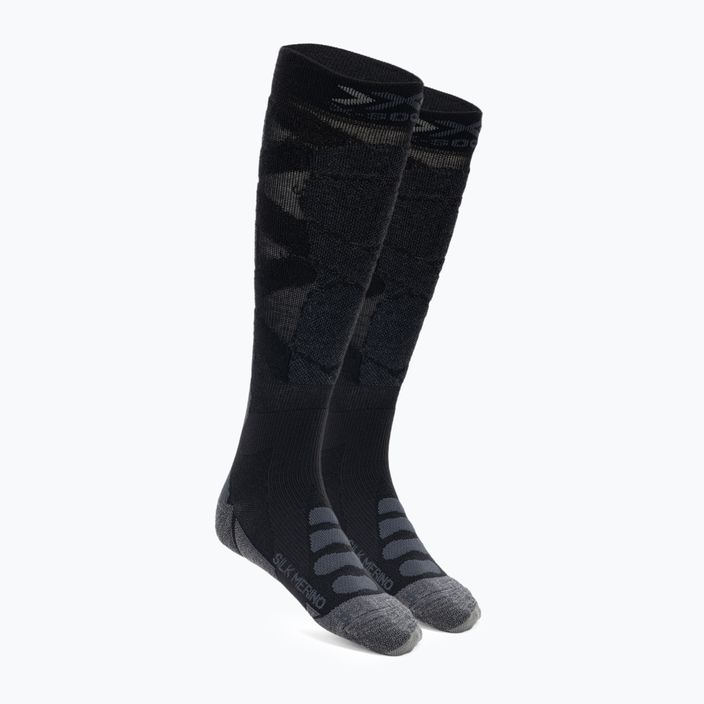 X-Socks Ski Silk Merino 4.0 fekete/sötét szürke melange zokni